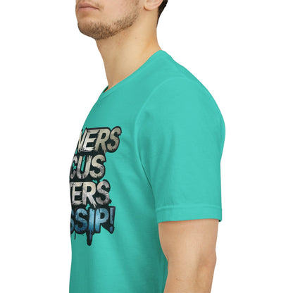 Winners Focus Haters Gossip - Motivational T-Shirt - Bold Graphic Tee - Unisex XS-4XL