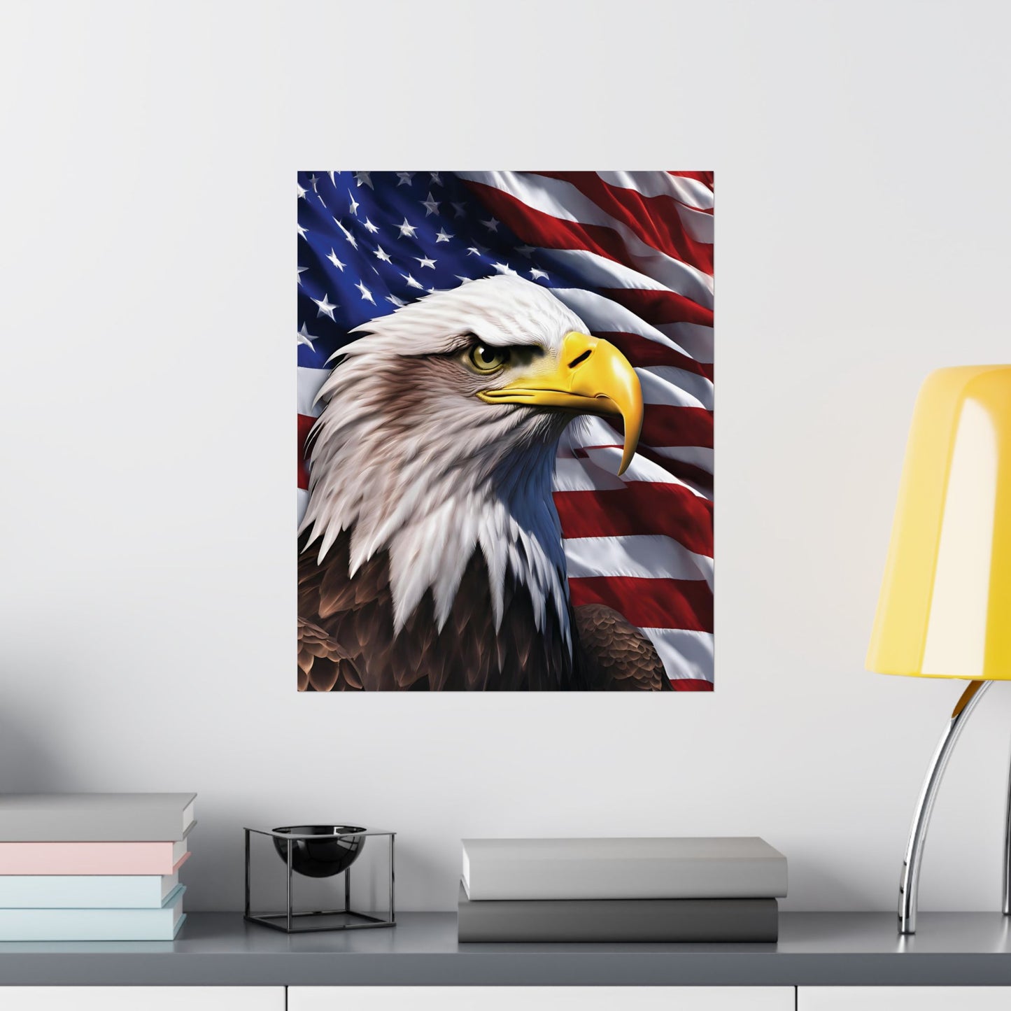 💥 Patriotic 💥 Bald Eagle 💥 Red White & Blue 💥 Wall Art 💥 Matte  💥 Vertical Poster 💥