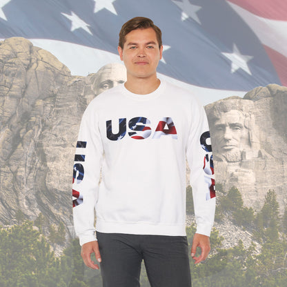 Patriotic USA Red White Blue - Crewneck Sweatshirt - Unisex Pullover - S-5XL