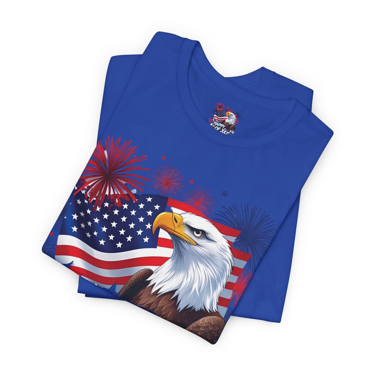 Happy 4th of July Graphic T-Shirt - Patriotic Bald Eagle - American Flag Tee - XS-4XL