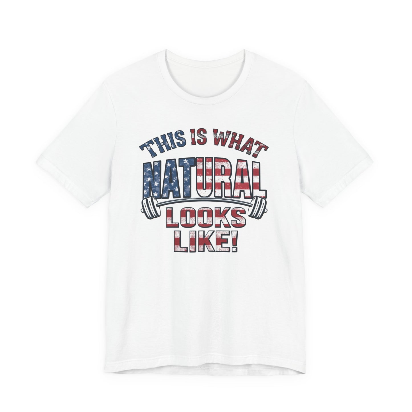 American Flag Natural Looks Fitness T-Shirt | Patriotic Gym Tee