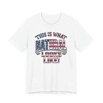 American Flag Natural Looks Fitness T-Shirt | Patriotic Gym Tee