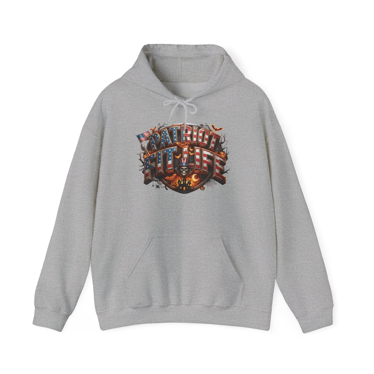 Patriot Fit Life Halloween Graphic Hoodie — American Flag Eagle Vintage Design