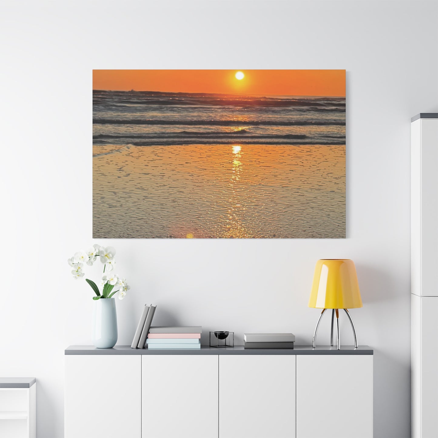 Stunning Sunset Beach Canvas Print, Ocean Decor, Wall Art, Home Decor, Coastal Artwork for Living Room