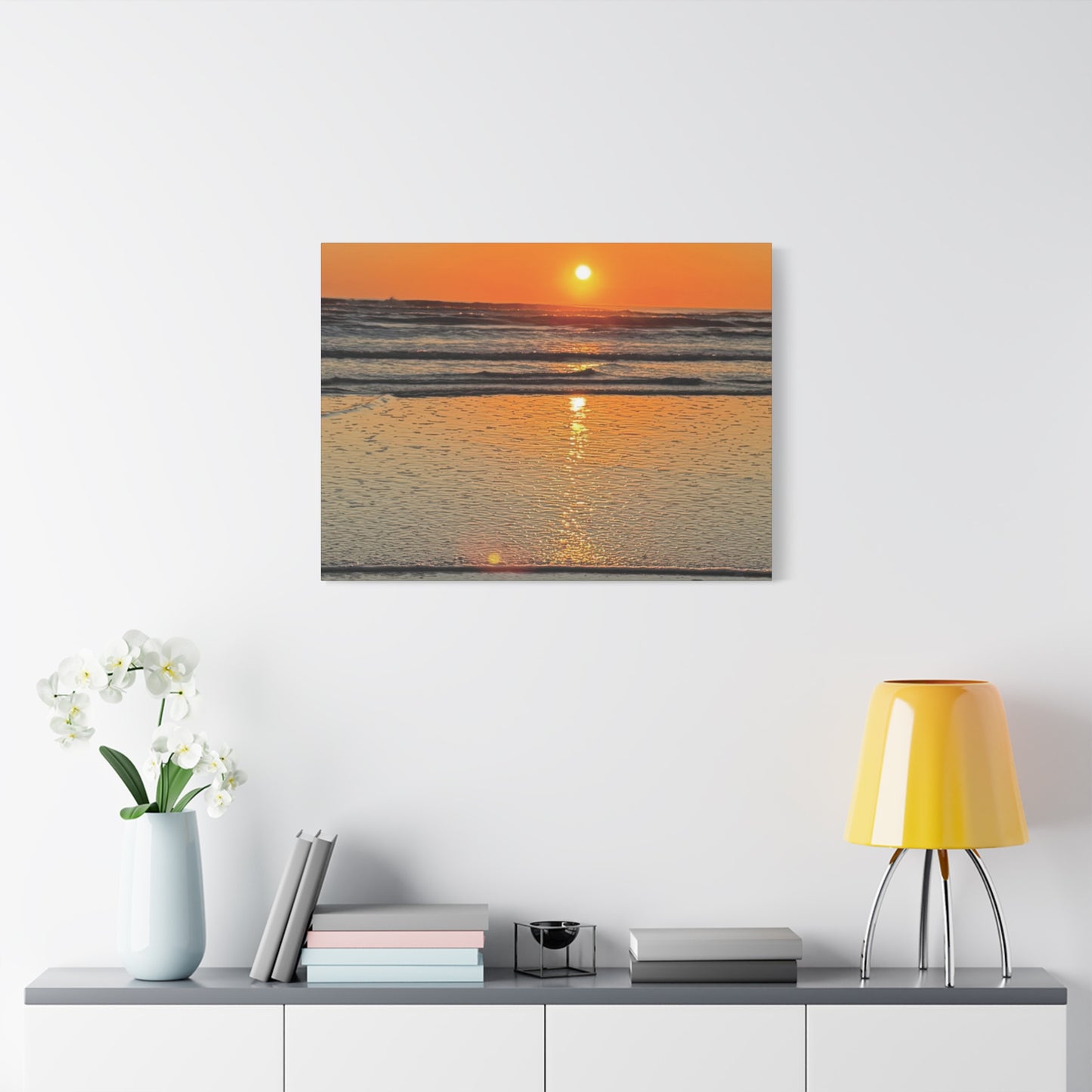 Stunning Sunset Beach Canvas Print, Ocean Decor, Wall Art, Home Decor, Coastal Artwork for Living Room