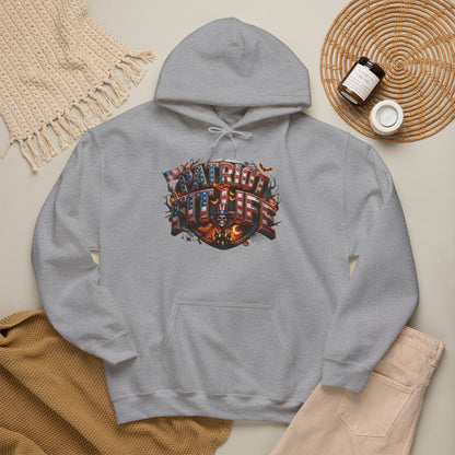 Patriot Fit Life Halloween Graphic Hoodie — American Flag Eagle Vintage Design