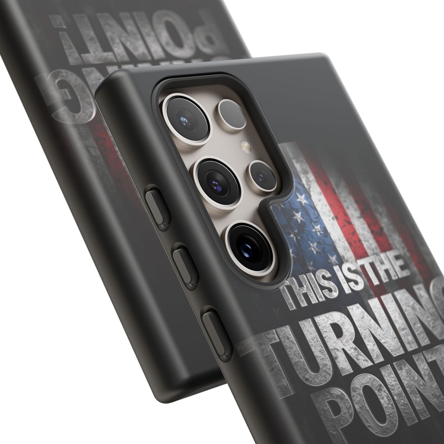 Stunning Patriotic Protective Cell Phone Case -  Charlie Kirk - This Is The Turning Point! - Red White Blue - Beautiful American Flag Backdrop Design - Perfect Gift for Everyday Use, Durable Cover, Stylish Protection