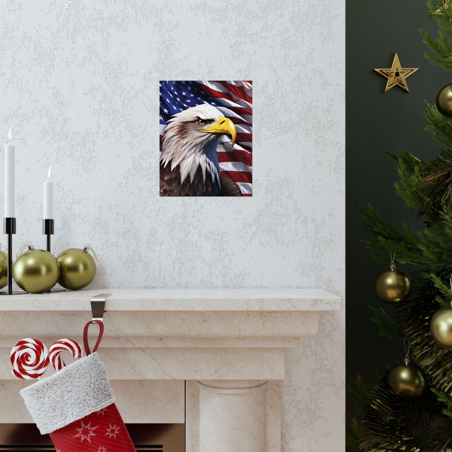 💥 Patriotic 💥 Bald Eagle 💥 Red White & Blue 💥 Wall Art 💥 Matte  💥 Vertical Poster 💥