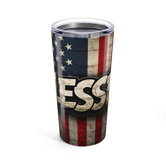 Blessed Patriotic Tumbler 20oz - Freedom Gift, Travel Mug, Outdoor Use, BBQ Accessory, Veterans Day, Memorial Day