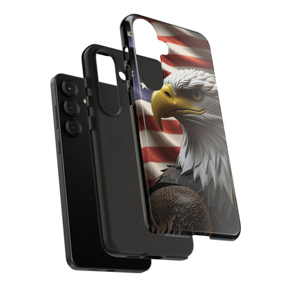 Tough Phone Cases - Patriotic - American Flag Eagle Design - Red White & Blue - Multiple Sizes -