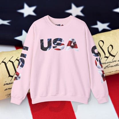 Patriotic USA Crewneck Sweatshirt - Unisex Heavy Blend - American Pride - National Pride Gift - S-5XL