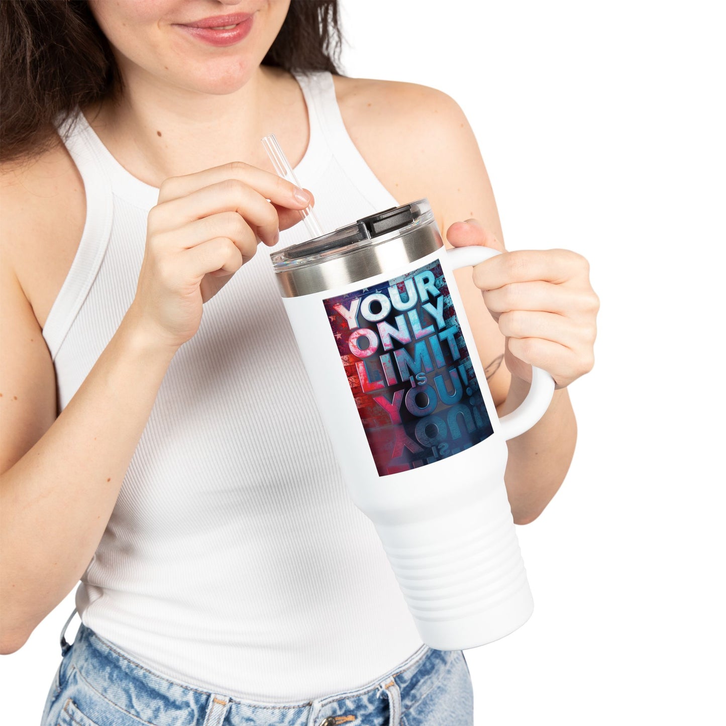Motivational Your Limit Is Only You! Insulated 40oz Travel Mug