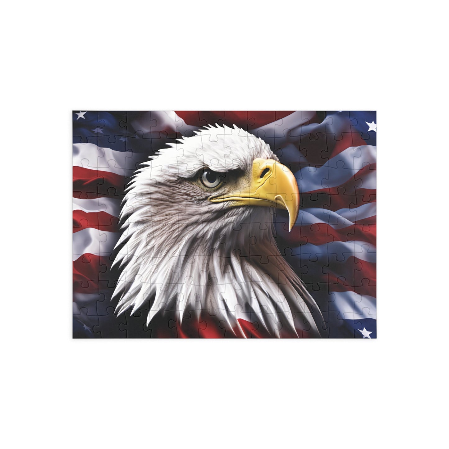 Puzzle - American Bald Eagle Red White & Blue Puzzles - 96 - 252 - 500 & 1000 Piece Options - Patriotic Artwork
