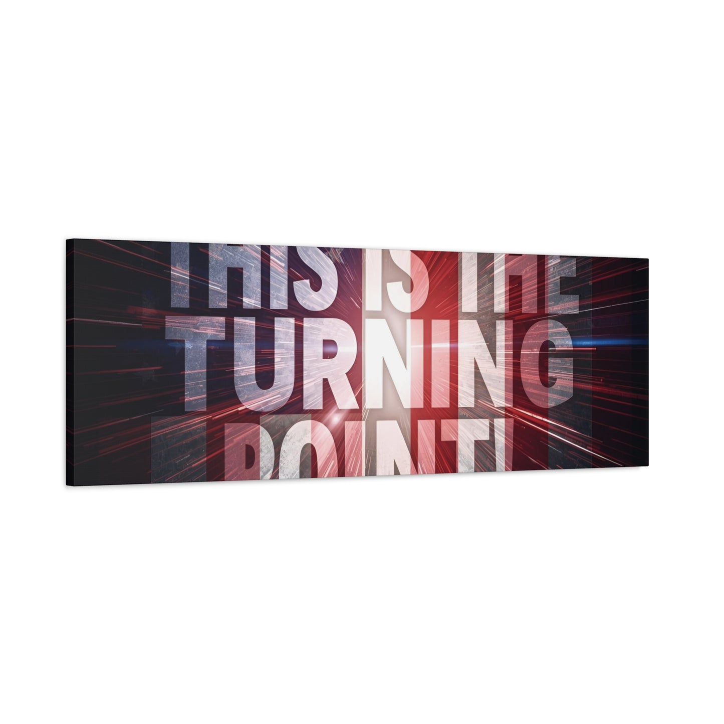 Charlie Kirk - This Is The Turning Point! - Red White Blue - Stunning American Flag Backdrop Design - Patriotic - Motivational Wall Art - Canvas - Multiple Sizes
