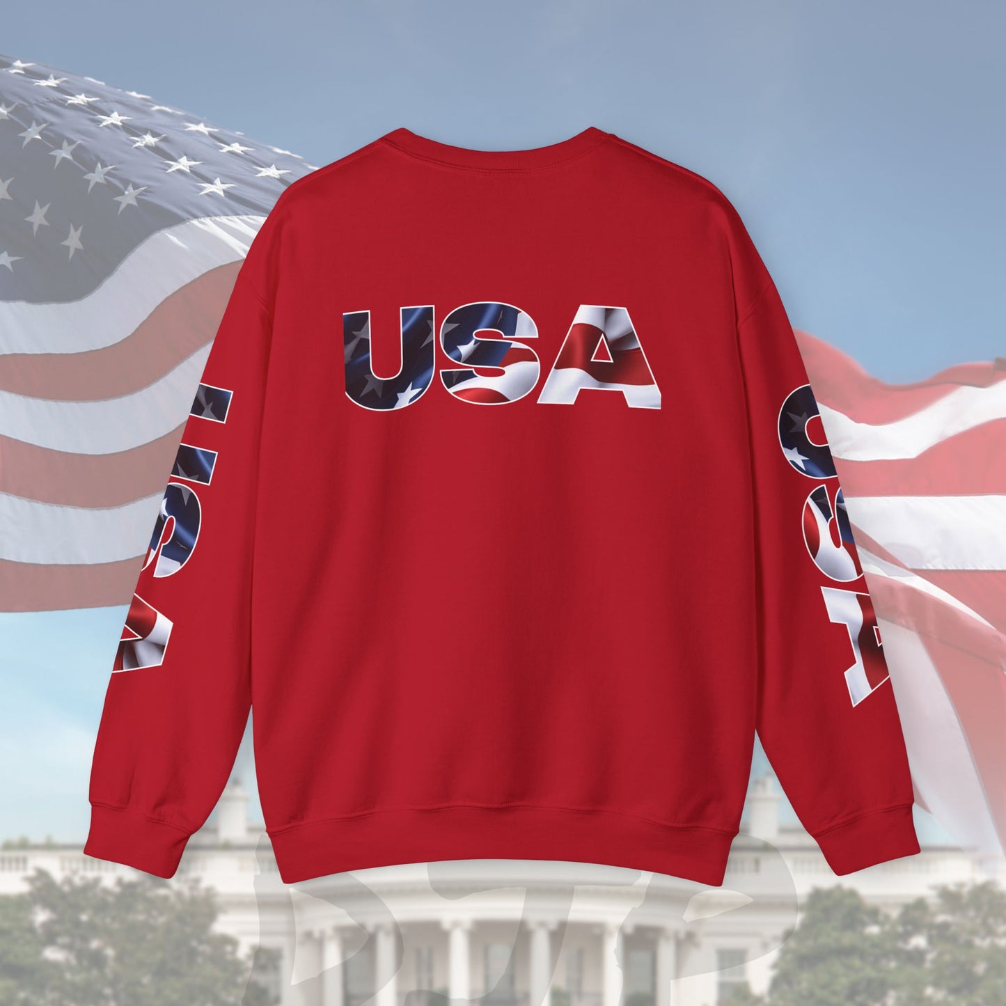 Patriotic USA Red White Blue - Crewneck Sweatshirt - Unisex Pullover - S-5XL