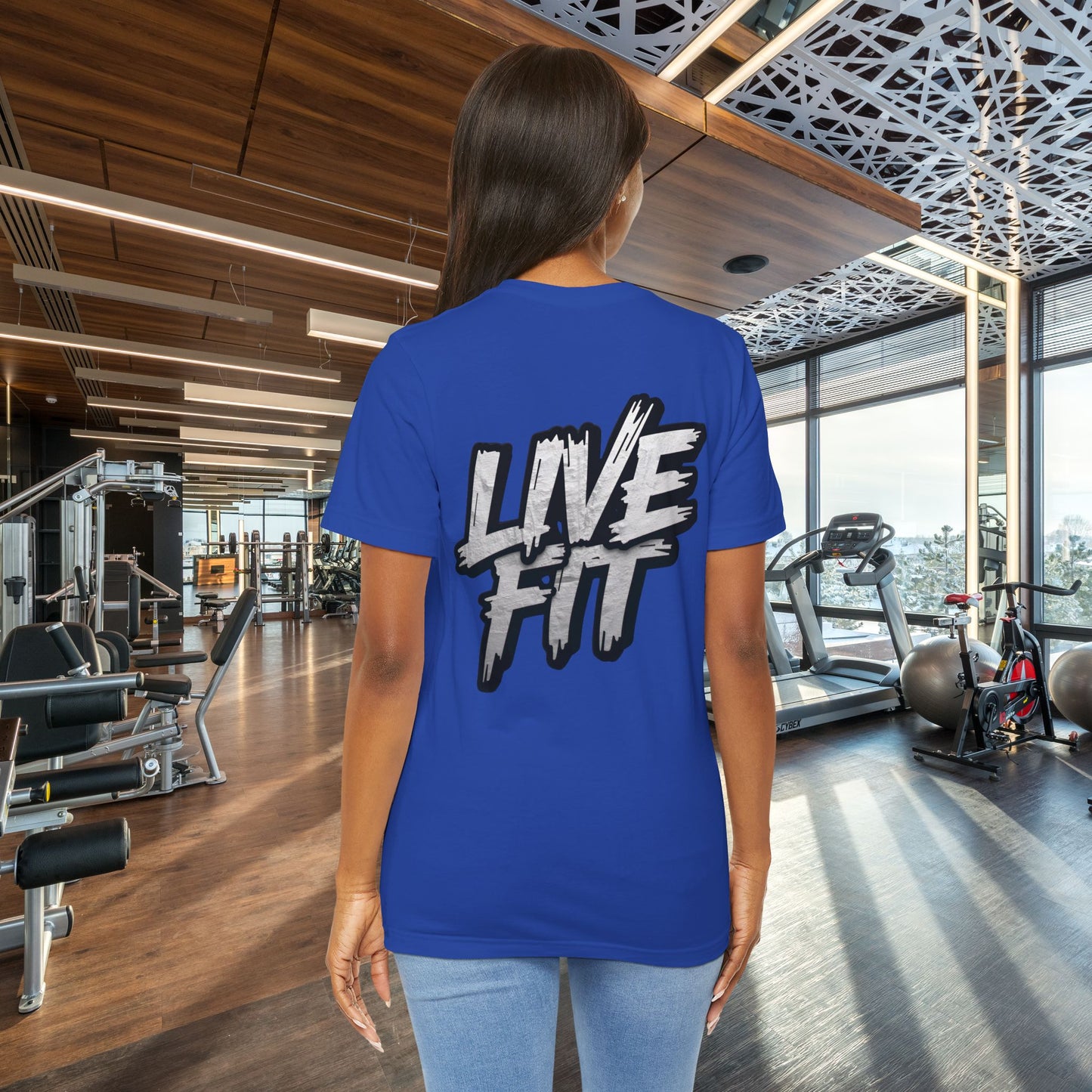 LIVE FIT Unisex Jersey Tee - Fitness Shirt - XS - 4XL -  Workout Apparel -  Motivational T-Shirt - Casual Wear - Gift for Fitness Enthusiasts