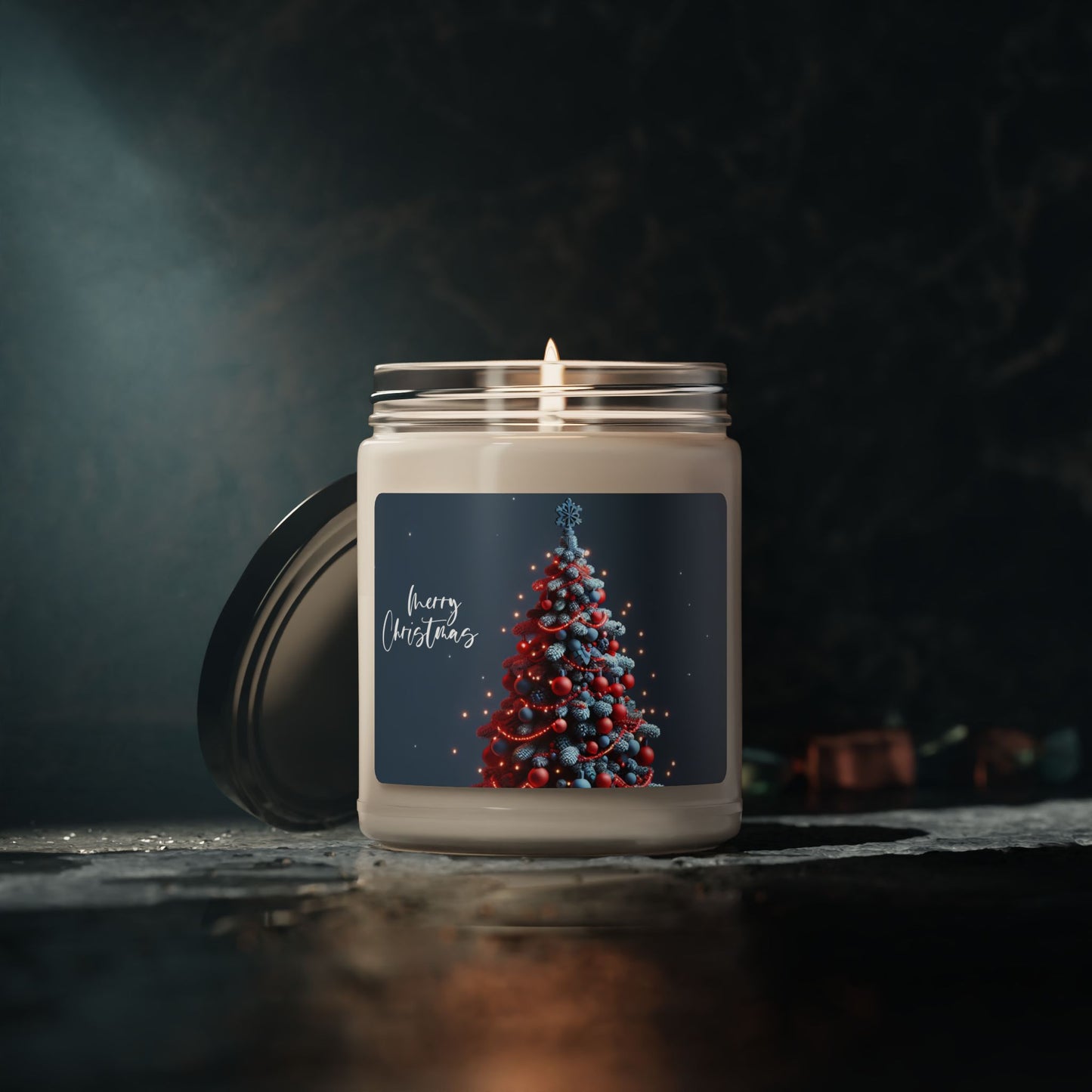 Merry Christmas Scented Soy Candle - 9oz - Holiday Gift - 10 Scent Options - Festive Home Decor - USA Made