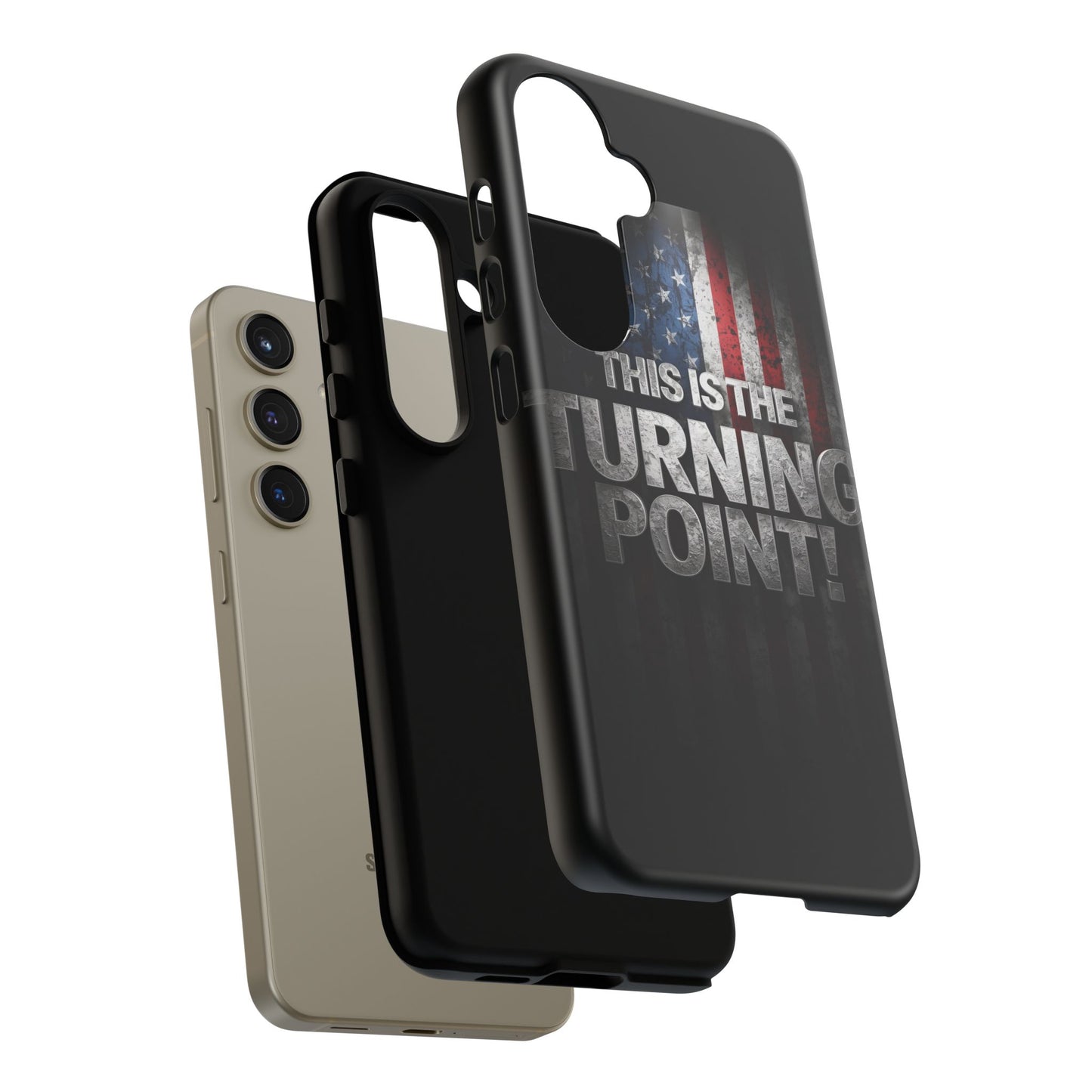 Stunning Patriotic Protective Cell Phone Case -  Charlie Kirk - This Is The Turning Point! - Red White Blue - Beautiful American Flag Backdrop Design - Perfect Gift for Everyday Use, Durable Cover, Stylish Protection