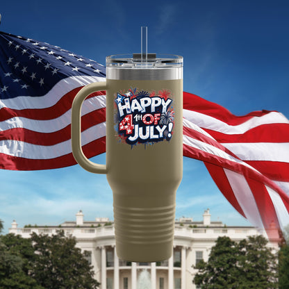 Patriotic Insulated Travel Mug - 40oz - Perfect for 4th of July Celebrations, BBQs, Camping, Family Gatherings, Gifts!