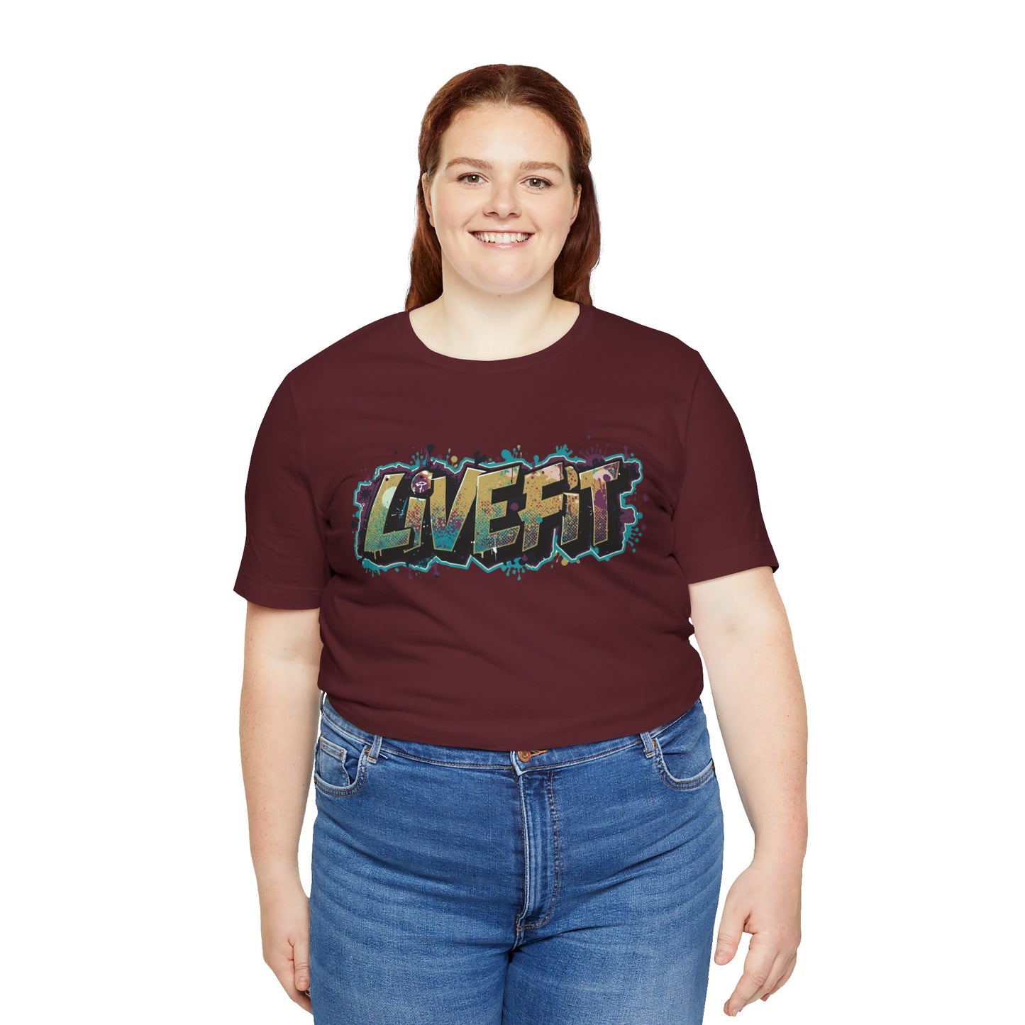 LIVE FIT Graphic Fitness Tee - Motivational Workout Apparel
