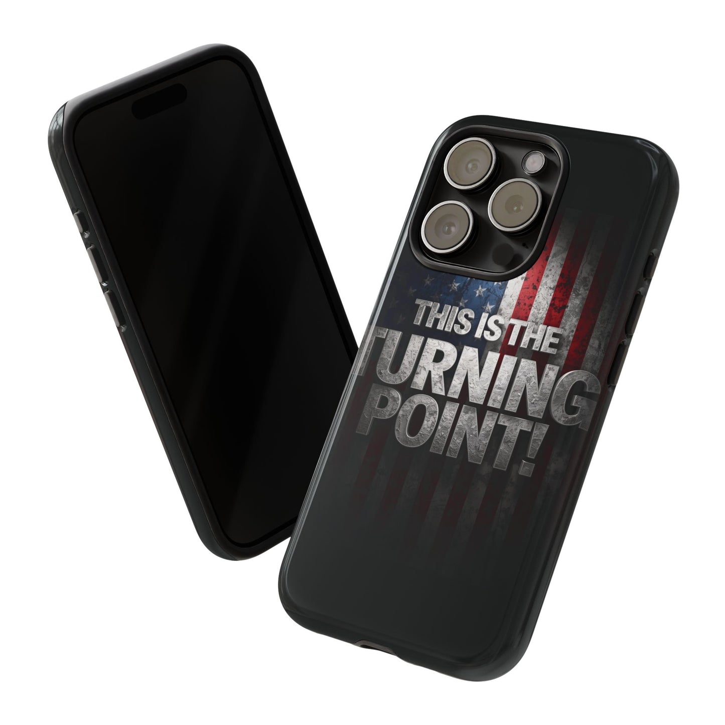 Stunning Patriotic Protective Cell Phone Case -  Charlie Kirk - This Is The Turning Point! - Red White Blue - Beautiful American Flag Backdrop Design - Perfect Gift for Everyday Use, Durable Cover, Stylish Protection