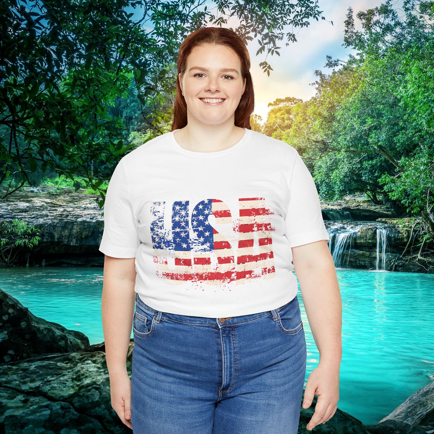 USA - Red White Blue - American Flag - Classic Unisex Tee - Holiday Gift - Patriotic Pride