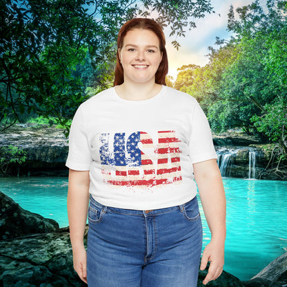 USA - Red White Blue - American Flag - Classic Unisex Tee - Holiday Gift - Patriotic Pride
