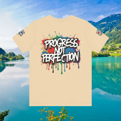 💥 Vibrant   💥   Eye-catching   💥   Motivational    💥 All  Over Print   💥 Unisex T-shirt  💥   Progress  Not  Perfection   💥  Art-Inspired   💥  Apparel  💥  Sizes  XS  x  4XL 💥