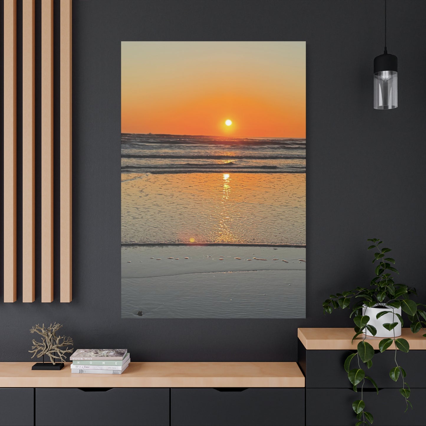 Stunning Sunset Beach Canvas Print, Ocean Decor, Wall Art, Home Decor, Coastal Artwork for Living Room