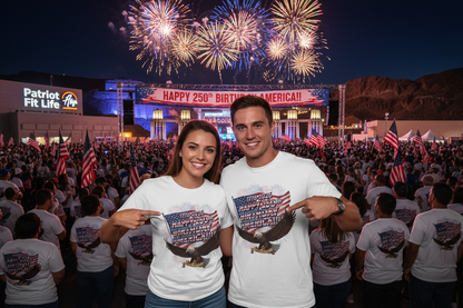 1776-2026 Happy 250th Birthday America!!! 4th of July Eagle T-Shirt | USA Flag & Fireworks Patriotic Tee