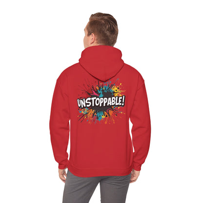 Unstoppable! Paint Splash Hoodie - Motivational Graphic Sweatshirt - Unisex Pullover - S-5XL