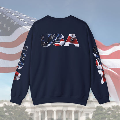 Patriotic USA Crewneck Sweatshirt - Unisex Heavy Blend - American Pride - National Pride Gift - S-5XL