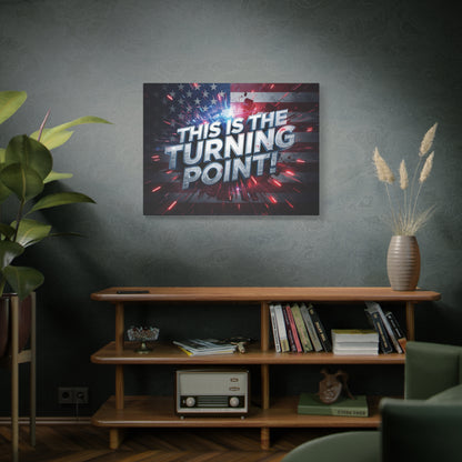 Canvas Print - Patriotic Wall Art - Stunning - Red White Blue - American Flag Backdrop - Charlie Kirk Inspired - This Is The Turning Point! - Multiple Sizes -