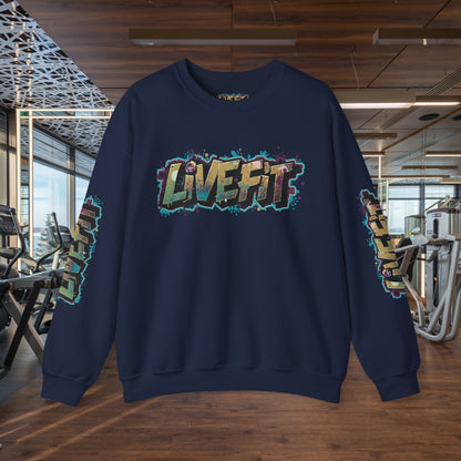 Live Fit Crewneck Sweatshirt - Trendy Fitness Apparel -  Unisex Casual Wear -  Sports Gift -  Workout Fashion -  Street Style Sweatshirt -