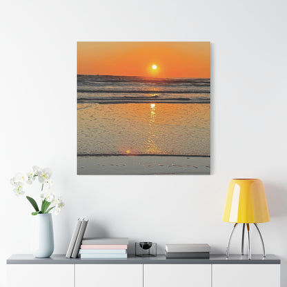 Stunning Sunset Beach Canvas Print, Ocean Decor, Wall Art, Home Decor, Coastal Artwork for Living Room