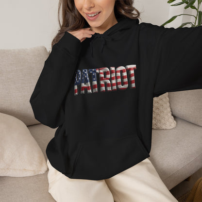 Patriot Flag Hoodie — American Flag 'PATRIOT' Graphic Hooded Sweatshirt