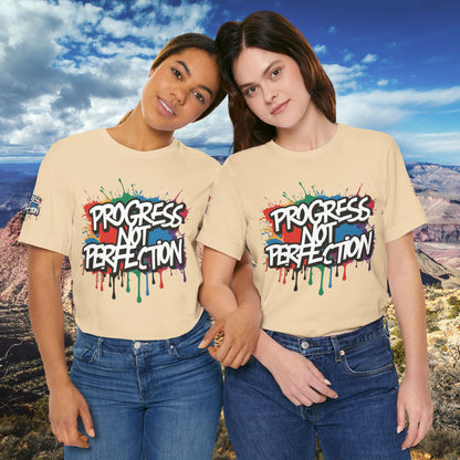 💥 Vibrant   💥   Eye-catching   💥   Motivational    💥 All  Over Print   💥 Unisex T-shirt  💥   Progress  Not  Perfection   💥  Art-Inspired   💥  Apparel  💥  Sizes  XS  x  4XL 💥
