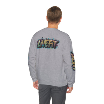 Live Fit Crewneck Sweatshirt - Trendy Fitness Apparel -  Unisex Casual Wear -  Sports Gift -  Workout Fashion -  Street Style Sweatshirt -