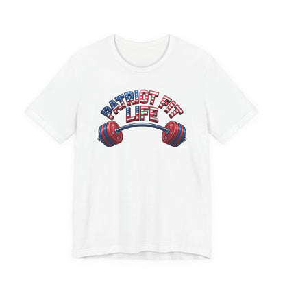 Patriot Fit Life T-Shirt — American Flag Barbell Fitness Tee