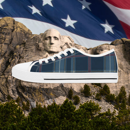 🇺🇸 Plaid Blue 🇺🇸 Low Top Sneakers 🇺🇸 Comfortable 🇺🇸Casual Footwear 🇺🇸 for Every Occasion 🇺🇸