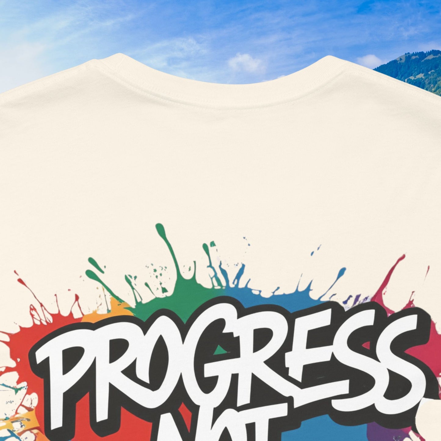 💥 Vibrant   💥   Eye-catching   💥   Motivational    💥 All  Over Print   💥 Unisex T-shirt  💥   Progress  Not  Perfection   💥  Art-Inspired   💥  Apparel  💥  Sizes  XS  x  4XL 💥