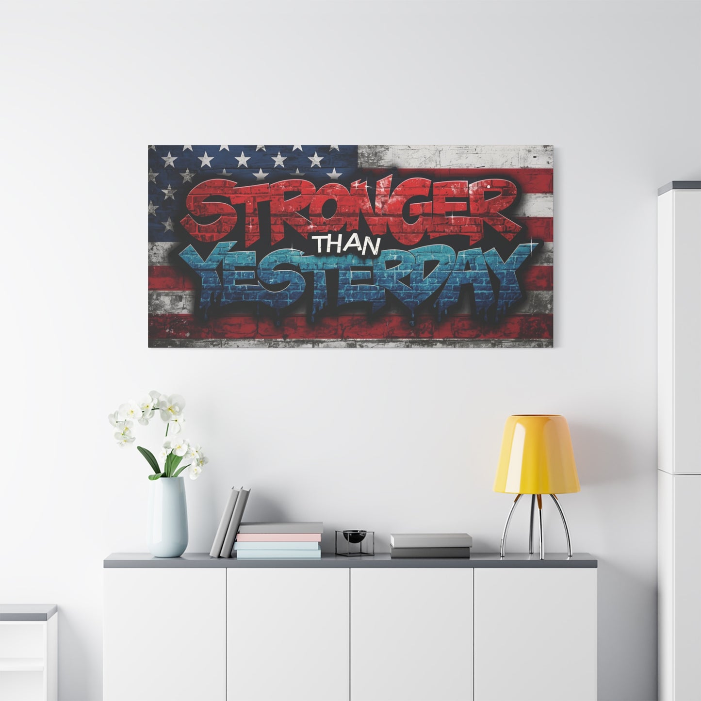 Stronger Than Yesterday Patriotic Canvas Wall Art