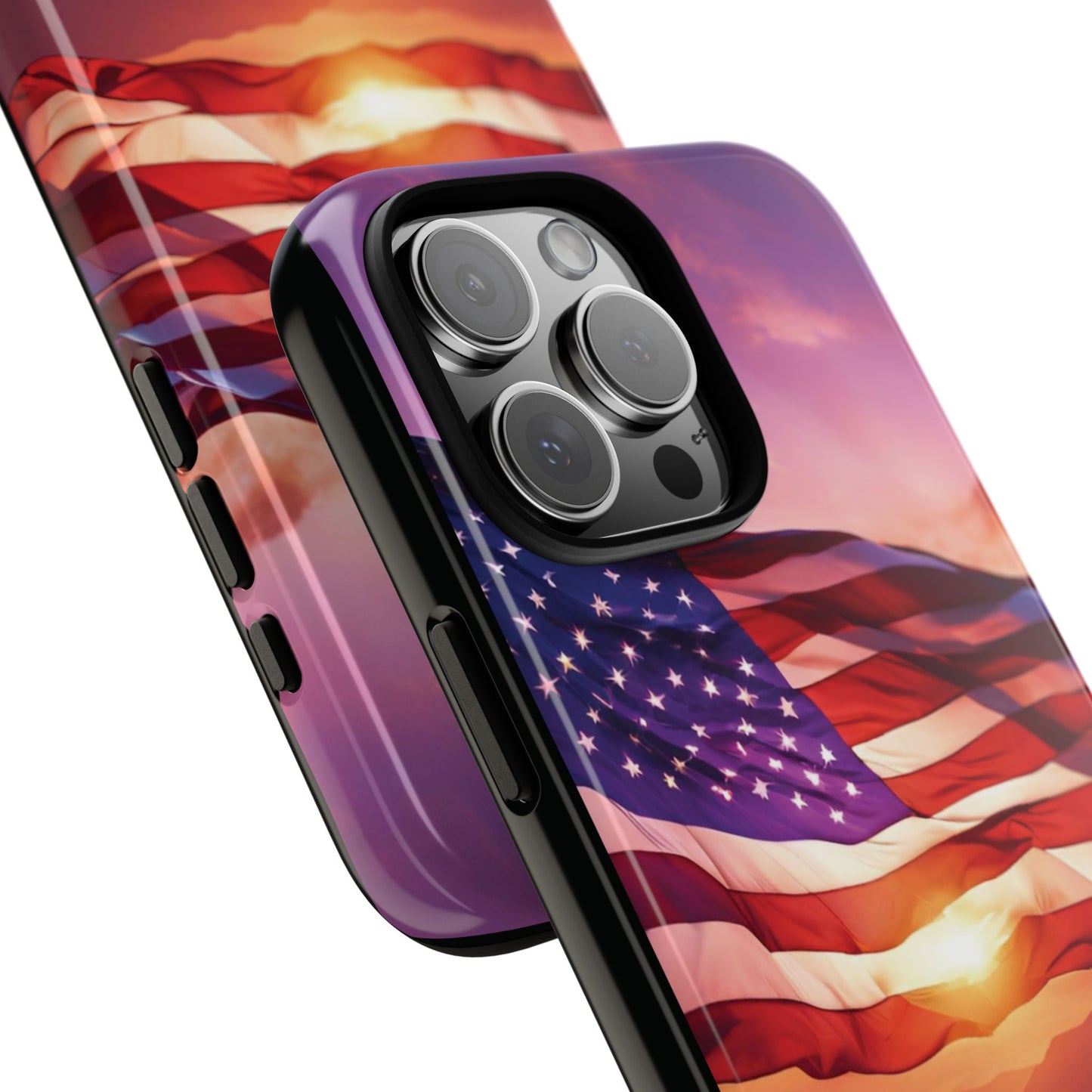 Stylish Phone Case - American Flag At Sunset Design - Patriotic Gift for Veterans - Independence Day -  Summer Vibes -