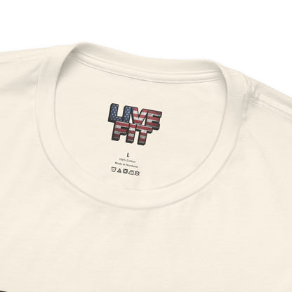 LIVE FIT Patriotic T-Shirt - American Flag Red White Blue - Unisex Fitness Tee