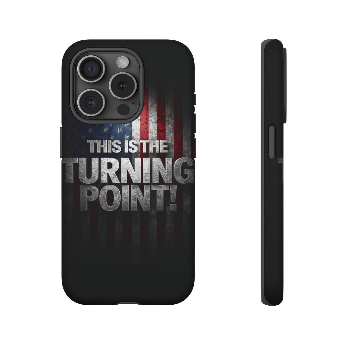 Stunning Patriotic Protective Cell Phone Case -  Charlie Kirk - This Is The Turning Point! - Red White Blue - Beautiful American Flag Backdrop Design - Perfect Gift for Everyday Use, Durable Cover, Stylish Protection