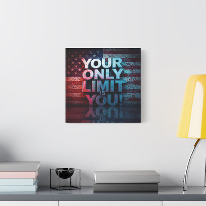 Motivational Wall Art Canvas, Your Only Limit Is You! Inspirational Decor for Home Office, Inspirational Gift, American Flag, Limitless Living, Personal [...]