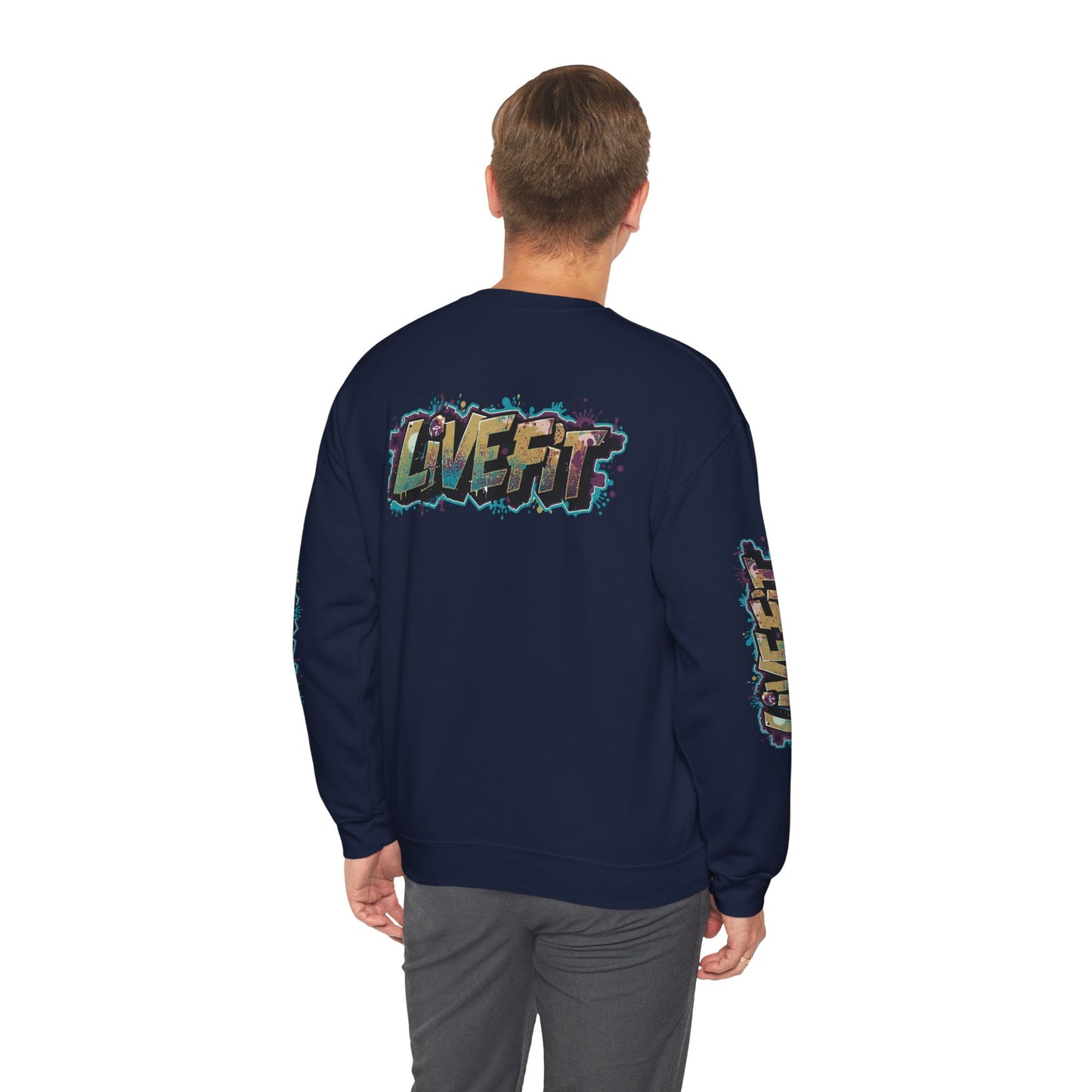 Live Fit Crewneck Sweatshirt - Trendy Fitness Apparel -  Unisex Casual Wear -  Sports Gift -  Workout Fashion -  Street Style Sweatshirt -