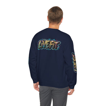Live Fit Crewneck Sweatshirt - Trendy Fitness Apparel -  Unisex Casual Wear -  Sports Gift -  Workout Fashion -  Street Style Sweatshirt -