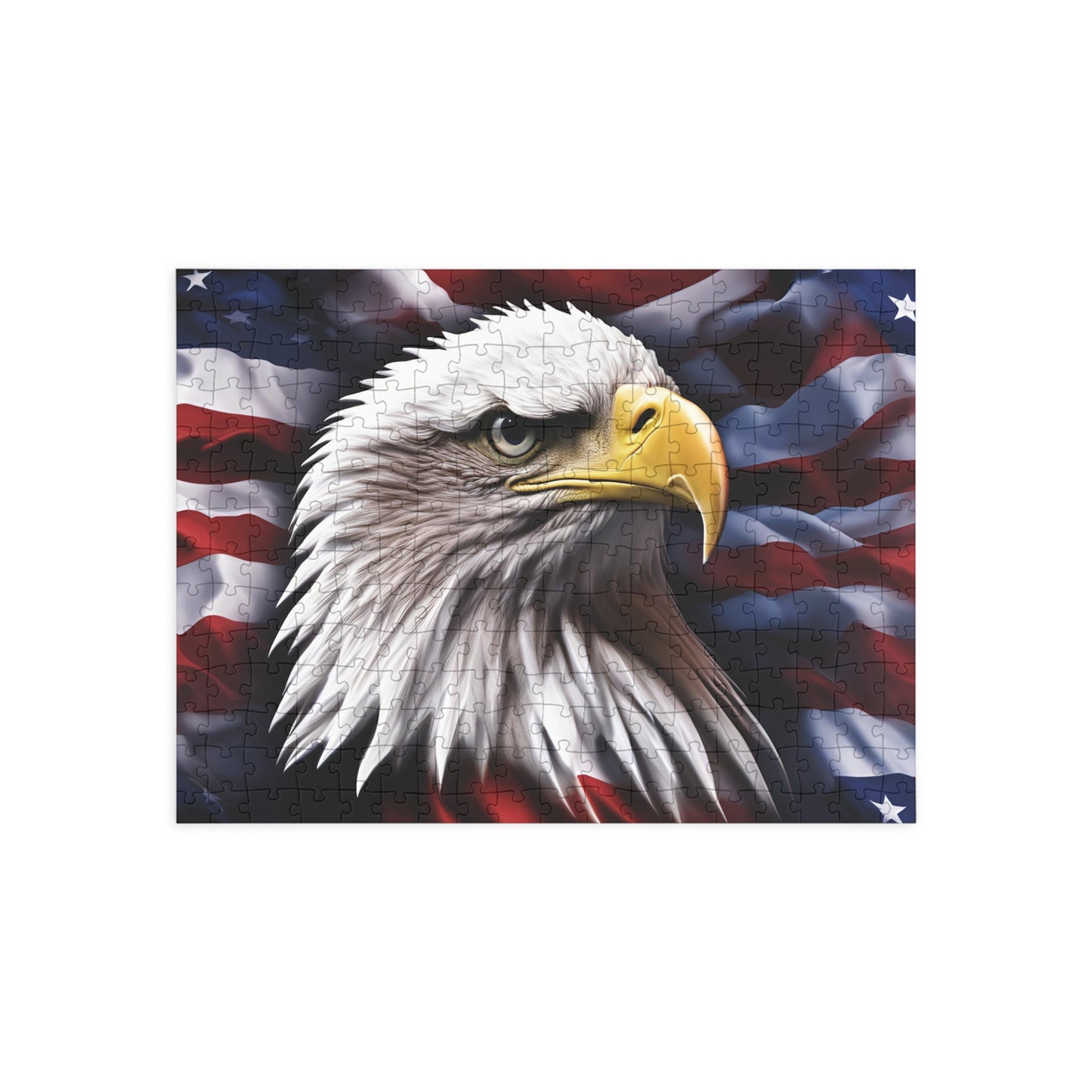 Puzzle - American Bald Eagle Red White & Blue Puzzles - 96 - 252 - 500 & 1000 Piece Options - Patriotic Artwork