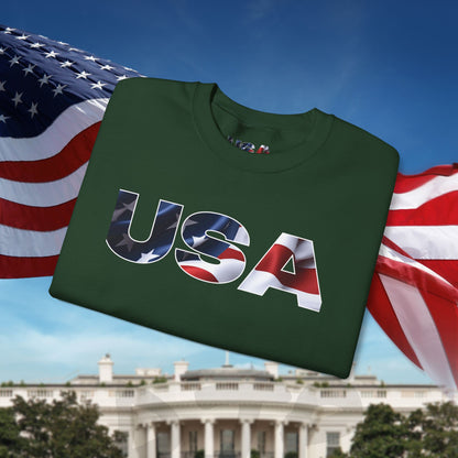 Patriotic USA Crewneck Sweatshirt - Unisex Heavy Blend - American Pride - National Pride Gift - S-5XL